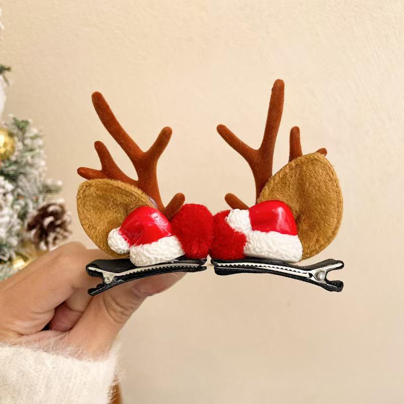 Children's Reindeer Antler Hair Clip - Cute Christmas Cartoon Hair Accessory