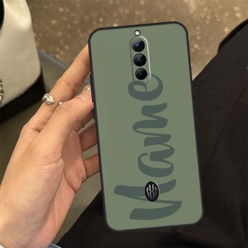 Sage Green Personalized Name Phone Case For Nubia Red Magic 8 8S Pro Plus 6S 7S 6 7 Pro 6R 5G 5S Back Cover Shell