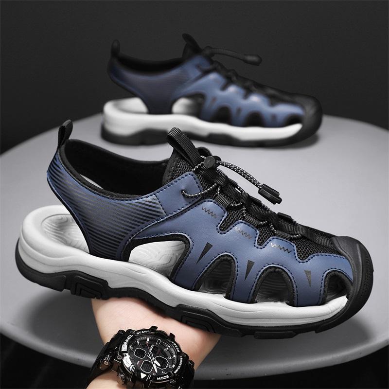 Fashion Summer Men's Sandals Fashion Outdoor Non-slip Men's Beach Sandals Breathable Genuine Leather Men's Shoes Fashion Men Sneakers