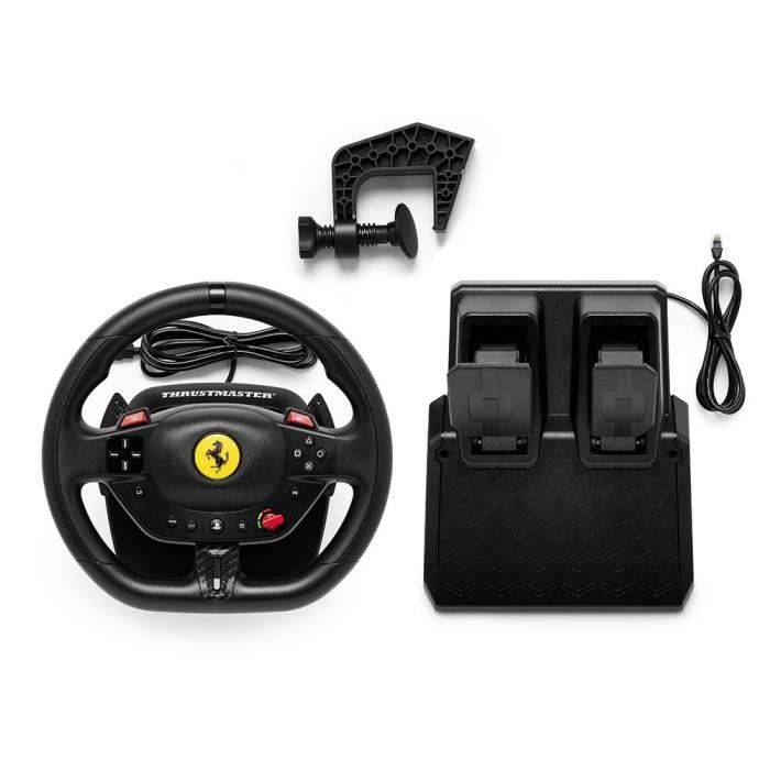 Volant + pédalier - Thrustmaster - T98-P Ferrari 296 GTB - Sans système audio - USB filaire - Noir