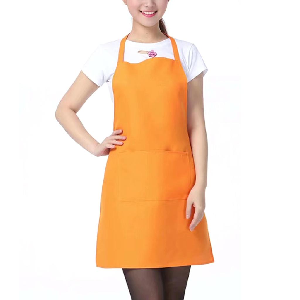 Однотонный водонепроницаемый фартук с карманом, стойкий к воздействию масел и загрязнений, нагрудник со шнуровкой, дышащий, многоразовый фартук, кухонные принадлежности