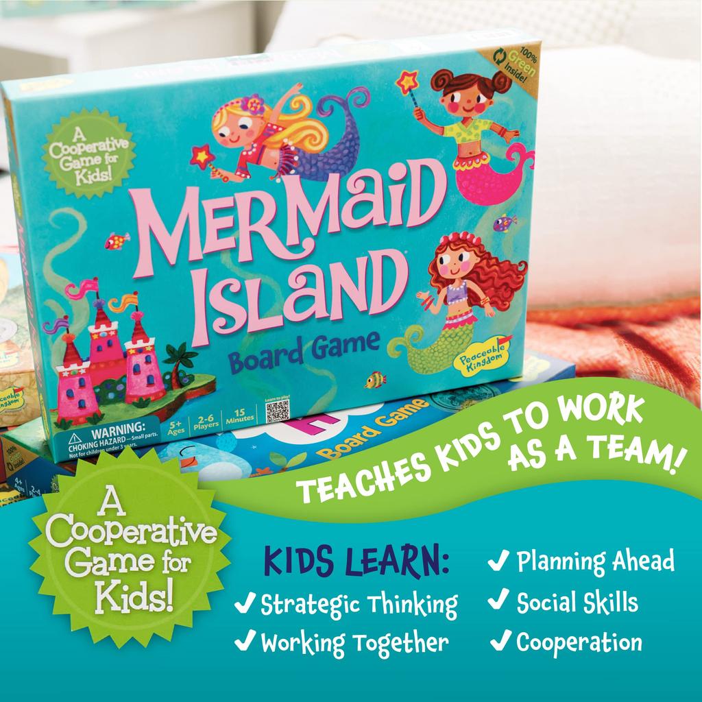 MindWare Peaceable Kingdom Кооперативная настольная игра Mermaid Island Sugoroku GM107 Оригинальный продукт для детей