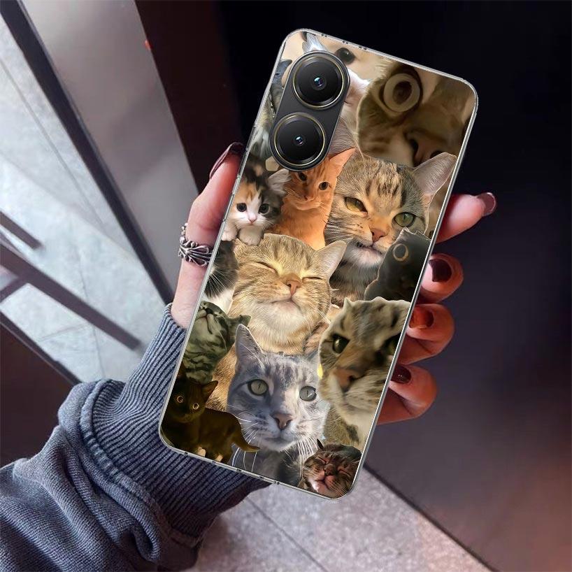Crying Cat Memes Phone Case For Xiaomi Poco X7 X6 X5 Pro F7 Ultra Redmi 15C 15 13 13C 12 12C 10 10A 10C 9 9A 9C 9T Shell Poco X7