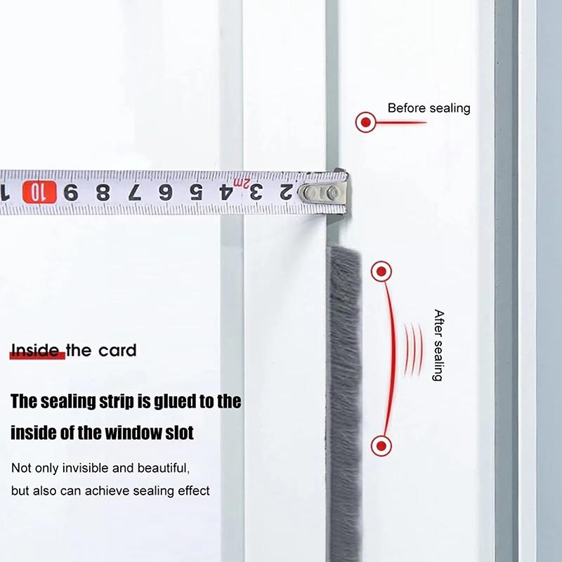 10M Self-adhesive Brush Strip For Door Window Windproof Dust-proof Sealing Home Sound Insulation Weather Stripping