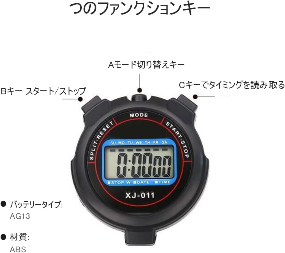 Phyxiul Stopwatch Sports Large Screen Split Timer Alarm Clock Intermittent Training Timer Outdoor Split Stopwatch Countdown Waterproof Rainproof
