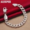 925 Sterling Silver 10mm Side Chain Bracelet Jewelry