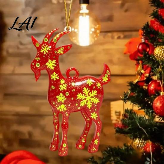 Acrylic Gift for Christmas 2D Goat Tree Ornament Zodiac Hanging Pendant with Gold String Year Indoor Accessories of The Ornament 2027 Chinese