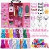41 шт. Одежда и аксессуары для куклы 30 см Кукла-девочка 30 см 1x Шкаф 10x Вешалки 10x Мини-платья 10x Обувь 10x Аксессуары Очки Ожерелье