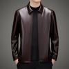 Spring and Autumn Thin Men's Lapel Imitation Sheepskin Men's Jacket Plus Velvet Men's Pure Leather Jacket Dad's Wear
