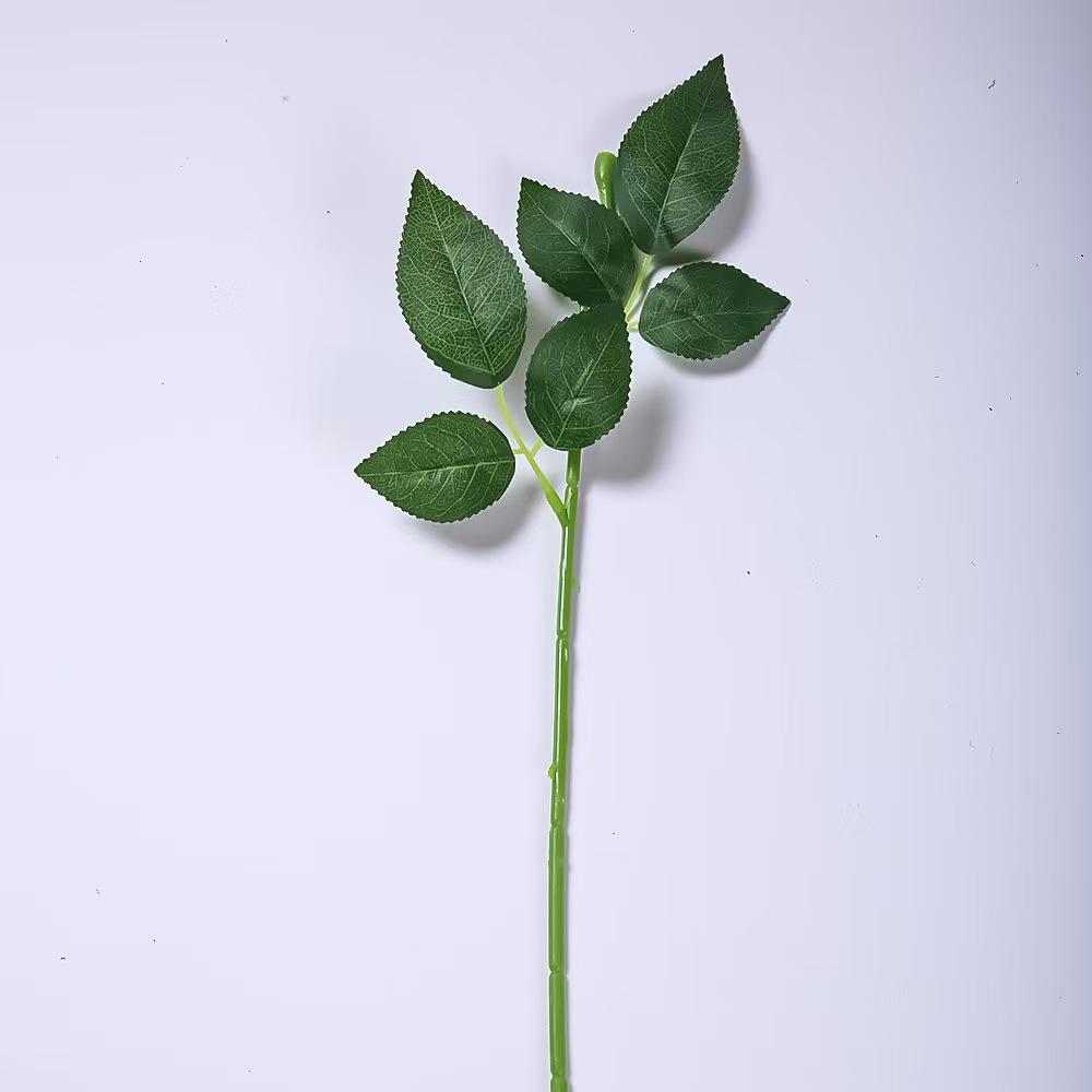 Handmade Single Rose Leaf Stem for DIY Bouquets