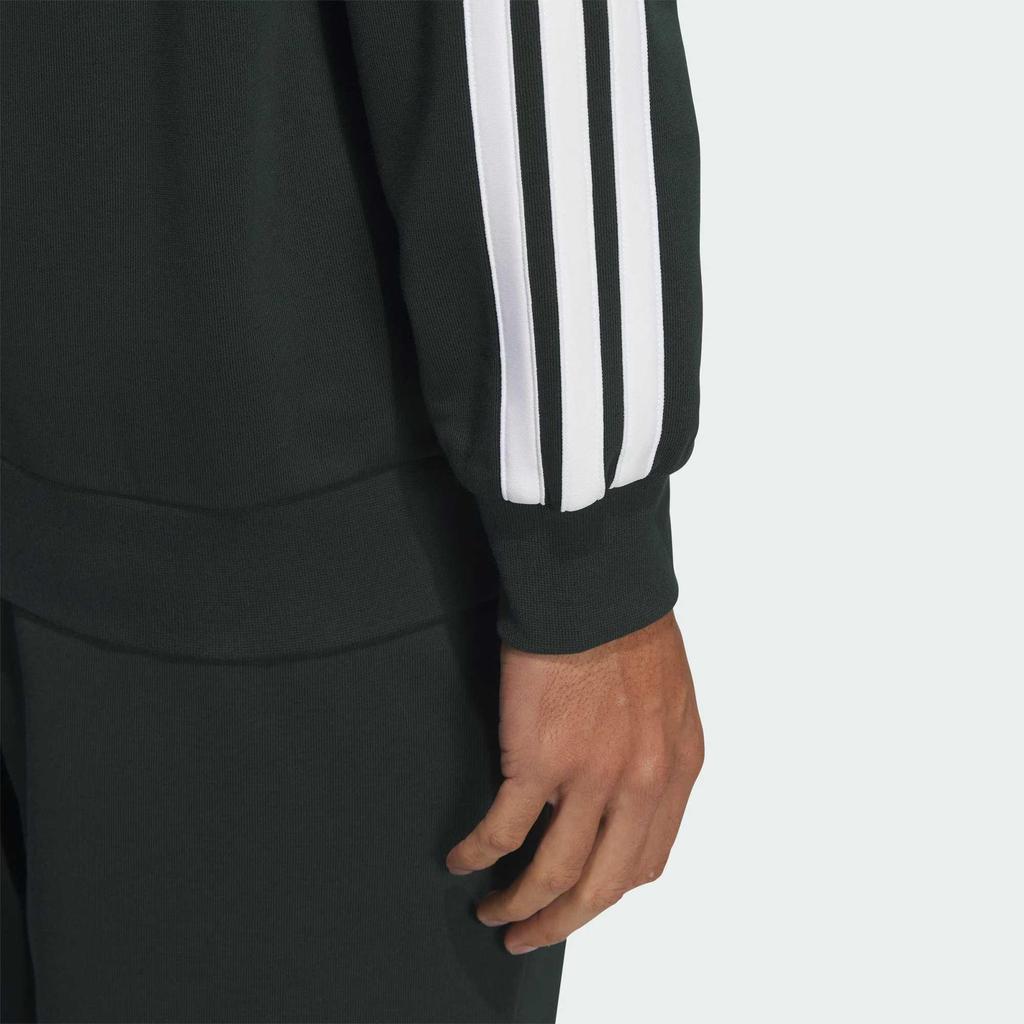 Adidas Спортивный костюм V, удобный полосатый логотип, воротник-стойка, мягкие брюки с манжетами, повседневный спортивный комплект, мужской спортивный костюм темно-зеленого цвета JZ0110