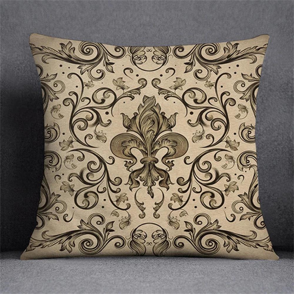 Декор для дома Подушка декоративная с узором Лилия (Fleur-De-Lis) Чехлы для подушек Чехол для подушки Подходит для дивана, спальни, автомобиля