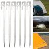 6Pcs 22/28CM Camping Tent Stake Heavy Duty Stainless Steel Outdoor Canopy Windproof