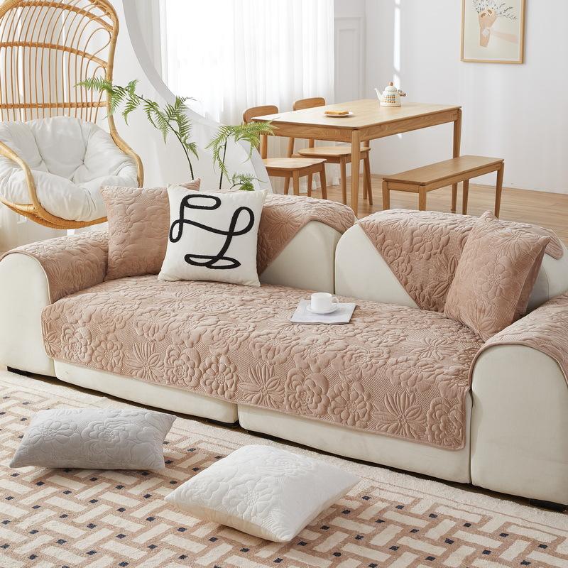 Simple Winter Sofa Cushion Winter Super Soft Short Plush Seat Cushion Cushion Cover Towel Sofa Cover Non-Slip Thickened