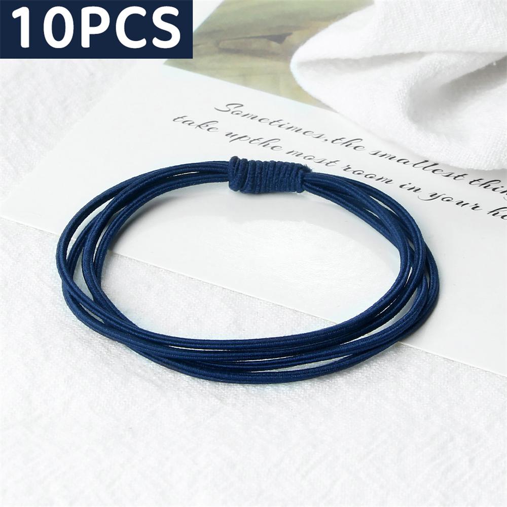 10 шт. Простые многослойные резинки для волос Женские базовые однотонные резинки Аксессуары для волос Повязка-держатель Скранчи Подарок для девочки