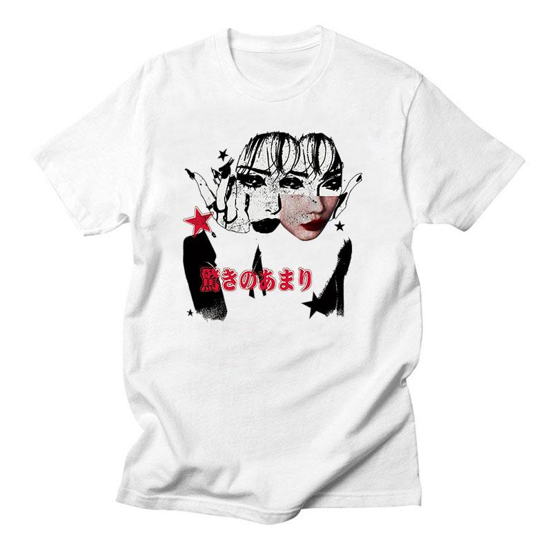 Милая Футболка с Принтом Круглый Вырез Универсальная Повседневная Дышащая Оверсайз 100% Хлопок Модные Топы Харадзюку Уличная Одежда Винтаж Короткий Рукав