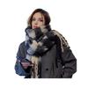 Winter Scarf Cashmere Feel Plush Scarf with Tassel Decoration Thickened Warm Plaid Pattern Winter