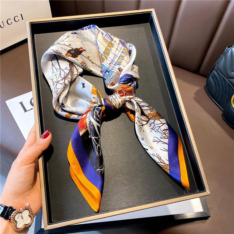 100% натуральный шелковый квадратный шарф женский бандана платок шарфы шали квадратный ворот фуляр накидки cachecol femme schals bufanda