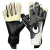 Uhlsport Match Футбольные Вратарские Перчатки Powerline Absolute Grip Half WB Размер Размер, Гибкие, Негативный Шов, 1011307, 24, 8, Белый/Черный