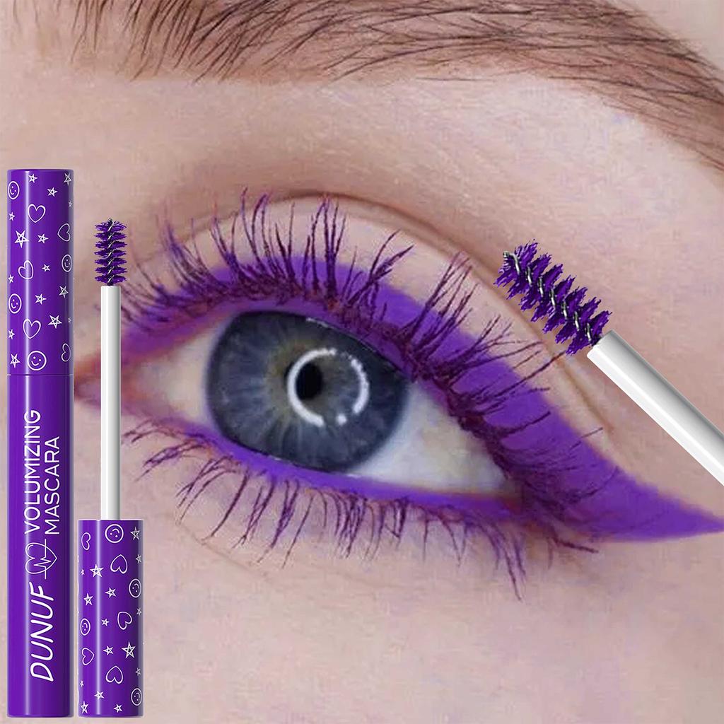 Водостойкая тушь для ресниц Purple Volumizing Mascara Eye Black с завитыми ресницами для всех типов кожи. Тонкая кисточка, не размазывается, обеспечивает легкое нанесение.