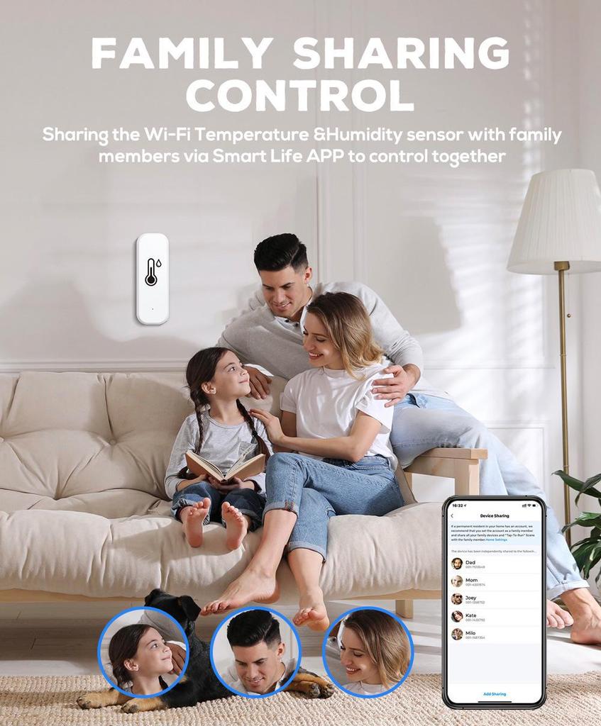Tuya Wireless Smart WiFi Temperature and Humidity Sensor