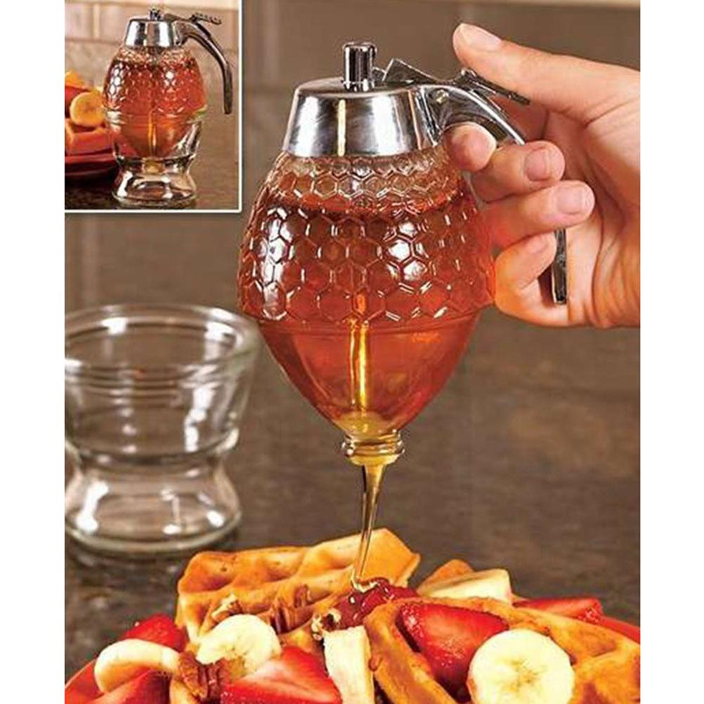 Диспенсер для меда, портативный акриловый контейнер для меда, горшочек для меда в форме сот для подачи меда и сиропа