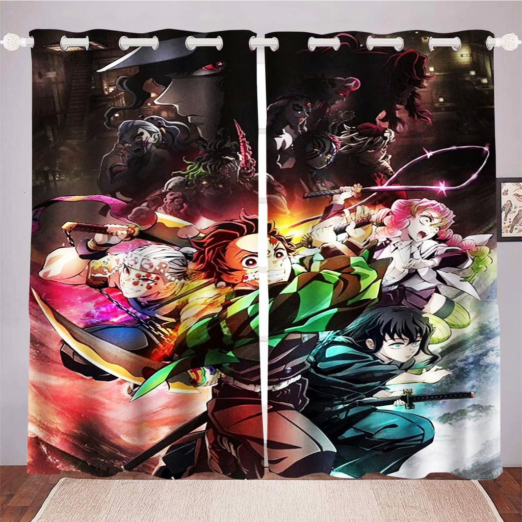 Аниме Гостиная Спальня Шторы Для Гостиной Перфорированные Пыленепроницаемые Затемняющие Шторы Кухня Шкаф Домашний Декор