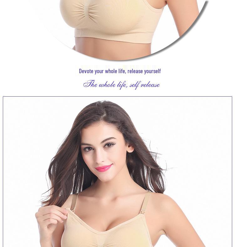 New Style Plus Size Wireless Front Closure Nursing Bra - Adjustable, Gathered, Seamless Maternity Underwear