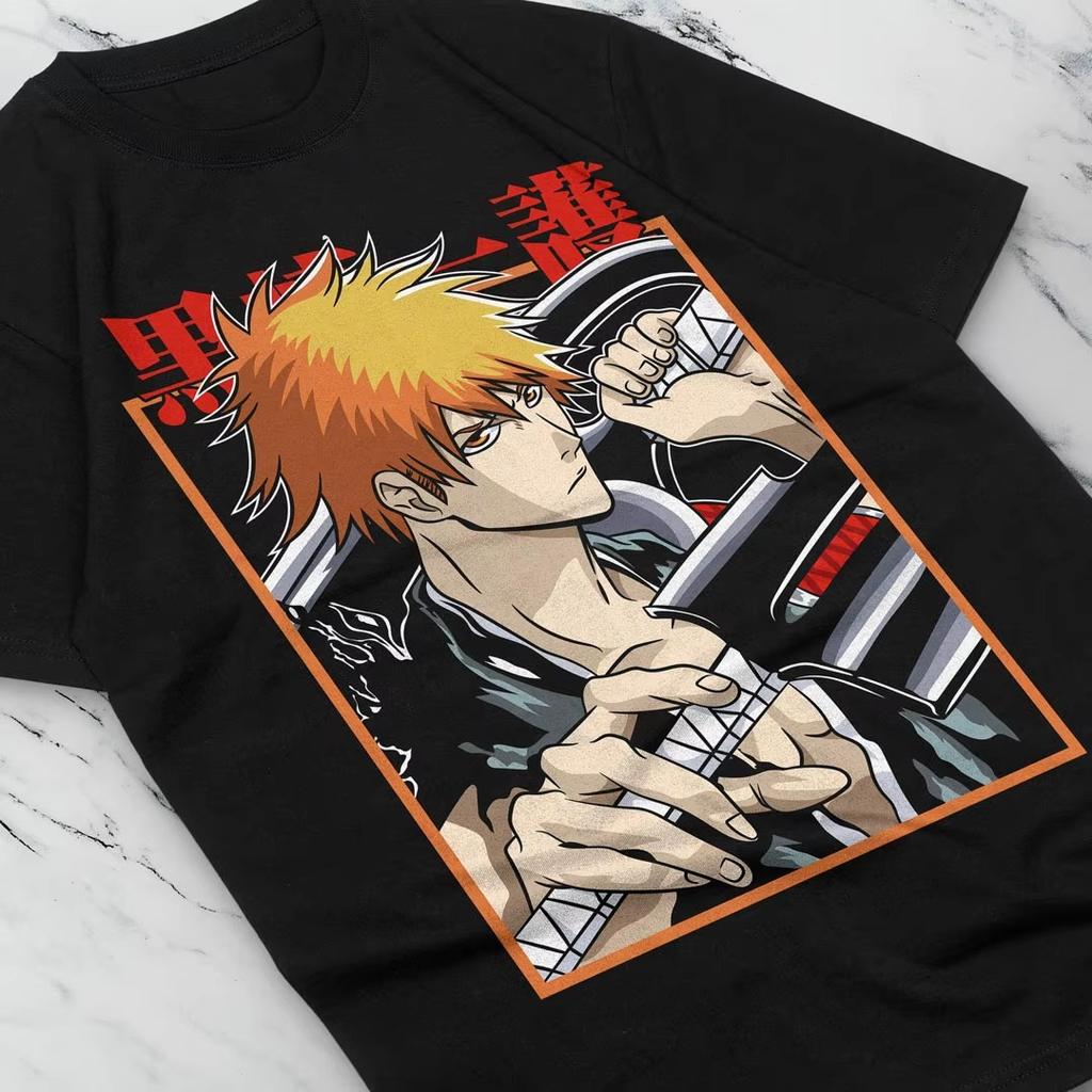 Jujutsu Kaisen Bleach Ichigo Kurosaki Printed Tshirt Unisexs and Womens Tshirt Unisexs Top Sports Tshirt Unisexs Tshirt 2026 New