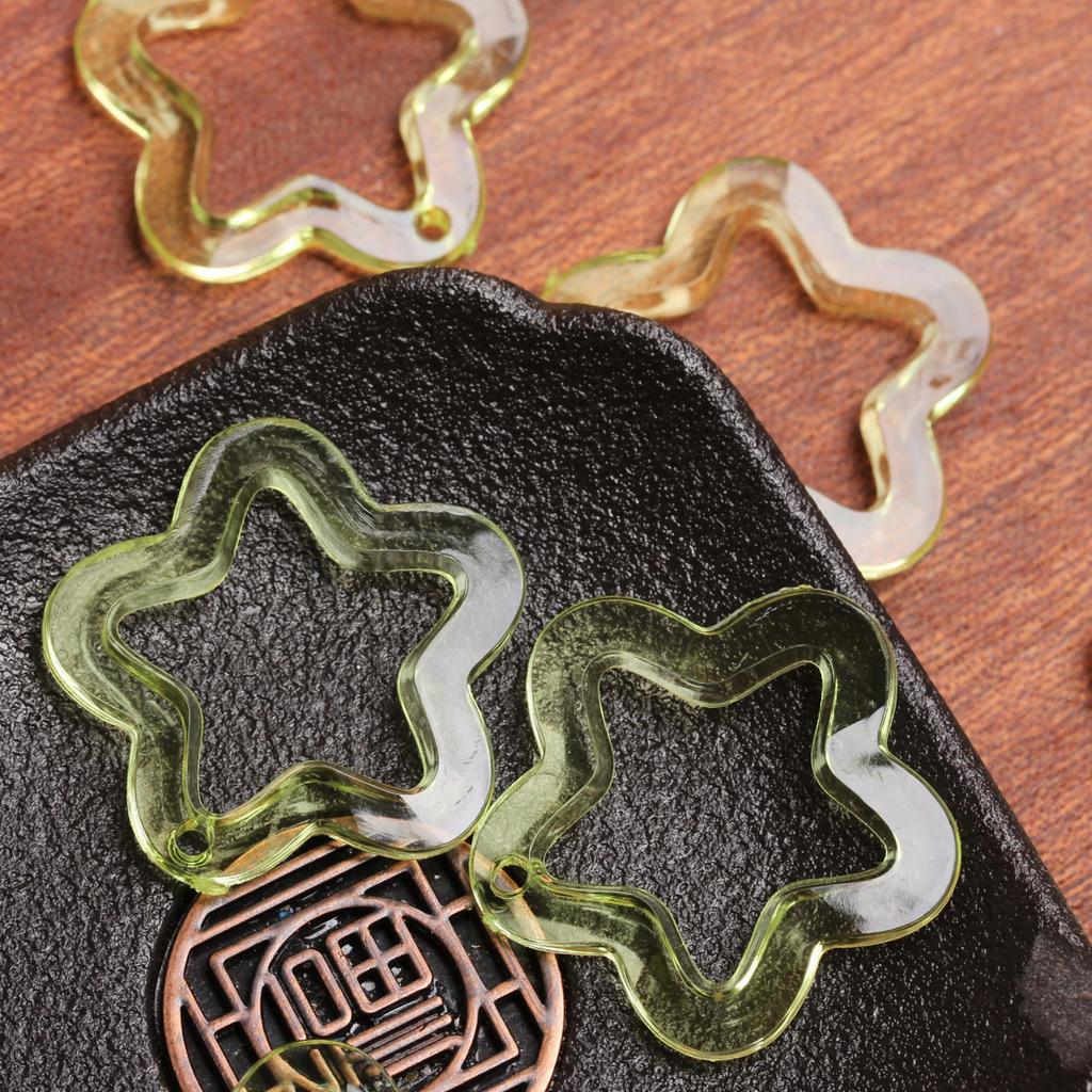 Home Party Supplies Fashion Acrylic DIY Jewelry Accessories 30mm Star Loose Beads for Bracelet Earring Making Material Transparent Charms Creative