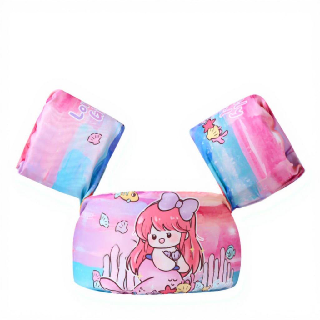 Cartoon Children's Buoyant Swimming Arm Ring Float Vest with Nylon/Polyester Material Life Jacket for Water Sports and Fishing