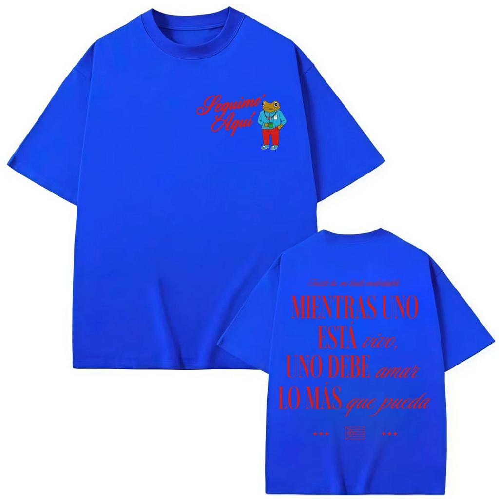 Rapper Bad Bunny Merch T-shirt Fashion Hip Hop Pop Music Short Sleeve T-shirts Unisex Women Casual Loose Cotton T Shirts Streetwear