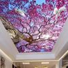 3d Ceiling Wallpaper 3d Cherry Tree Sky Wallpaper For Living Room Bedroom Ceiling Mural Decoration