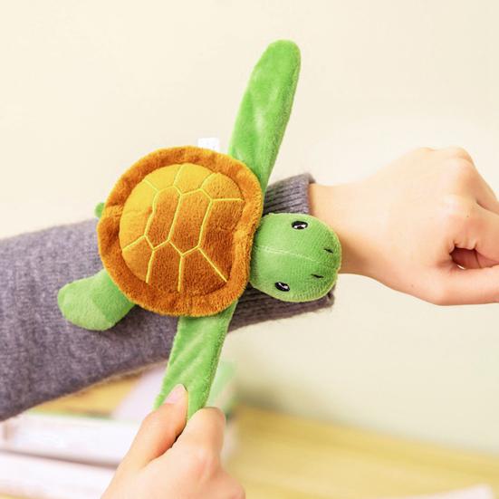 Stuffed Animals Slap Bracelets for Kids Plush Cartoon Giraffe Turtle Koala Elephant Doll Bracelet Wristband Slap Circle Toy for Girls Boys