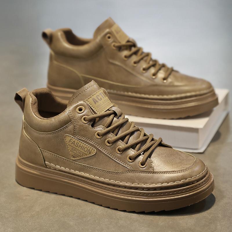 Autumn new high-top Martin boots men's trend versatile platform casual leather shoes cargo board shoes work shoes men