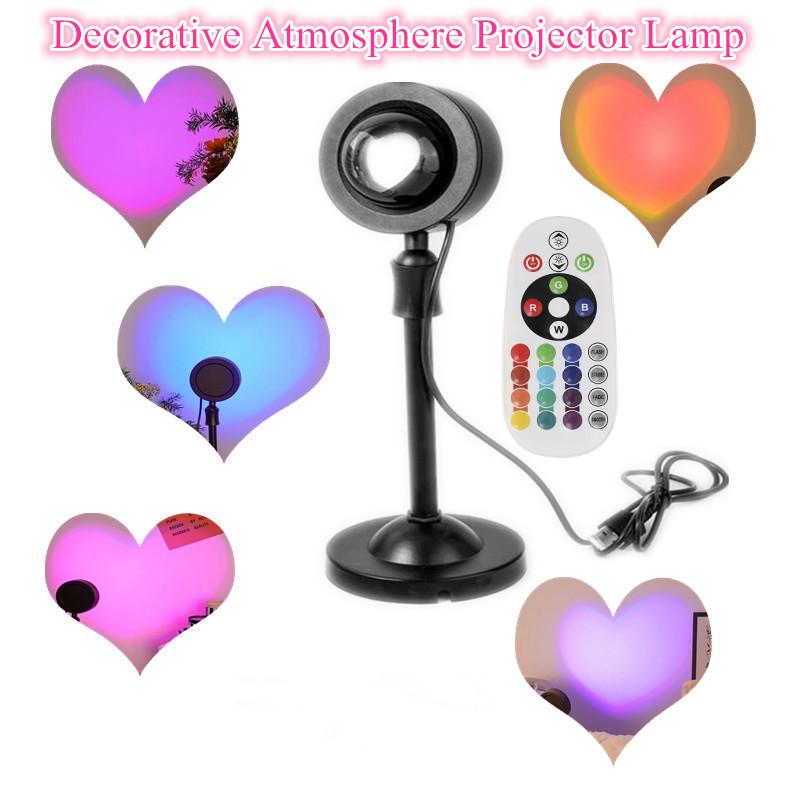 2025 Закатное освещение Любовная проекция Ночник Закатная проекция Светодиодная настольная лампа Атмосфера спальни Радужный свет Декоративный свет