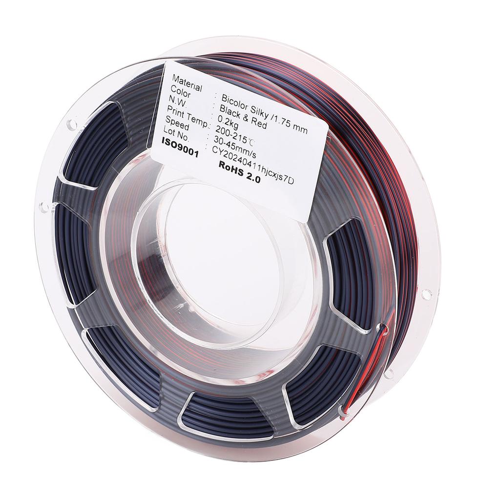 3D Printer PLA Filament 1.75mm Spool Bundle 200g Printing Consumable Silk Black Red