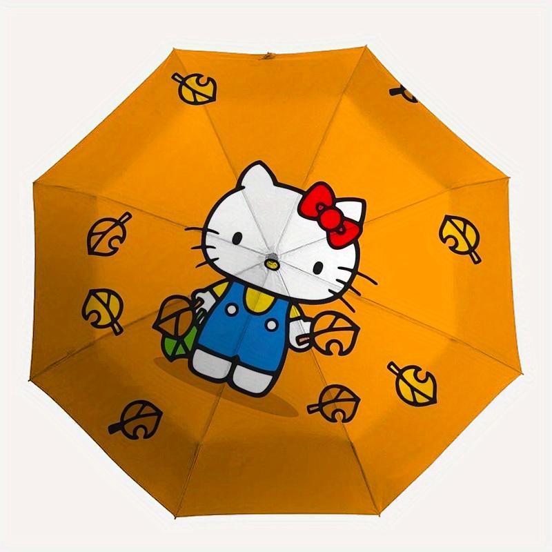 1pc Hello Kitty Autumn Leaves Umbrella with Plastic Handle,Suitable for All Seasons Home Travel Outdoor UmbrellaSanlio254