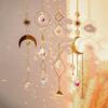 Crystal Suncatcher Moon Star Rainbow Sun Catcher Wind Chime Pendant Sun Catcher Pendants Outdoor Garden Yard Hanging Decor