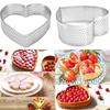 Heart Shaped Perforated Tart Rings With Hole Stainless Steel Tart Bottom Tower Fruit Pie Quiches Cake Ring Mousse Baking Mold