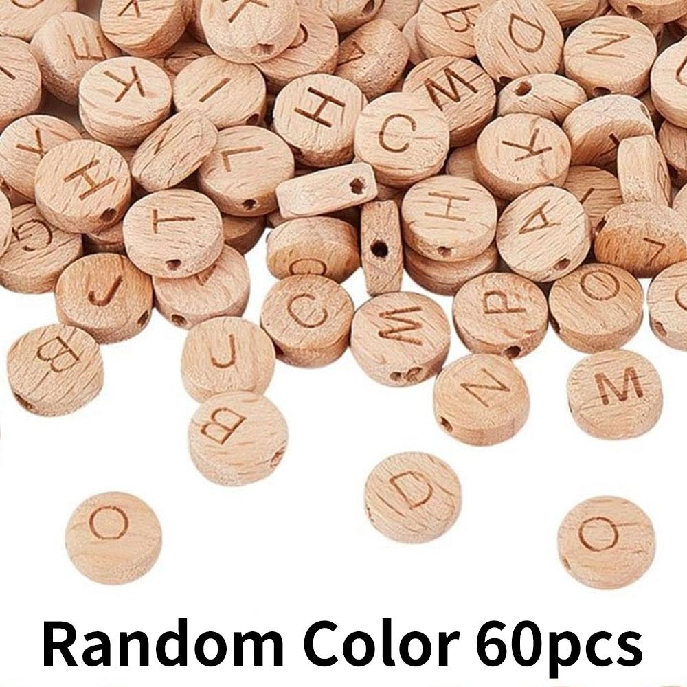 20/40/60 шт. 10 мм деревянные бусины с буквами круглые плоские бусины с буквами натуральные плоские деревянные бусины из бука с отверстием 1,6 мм сосновые бусины, изготовление украшений и поделок своими руками