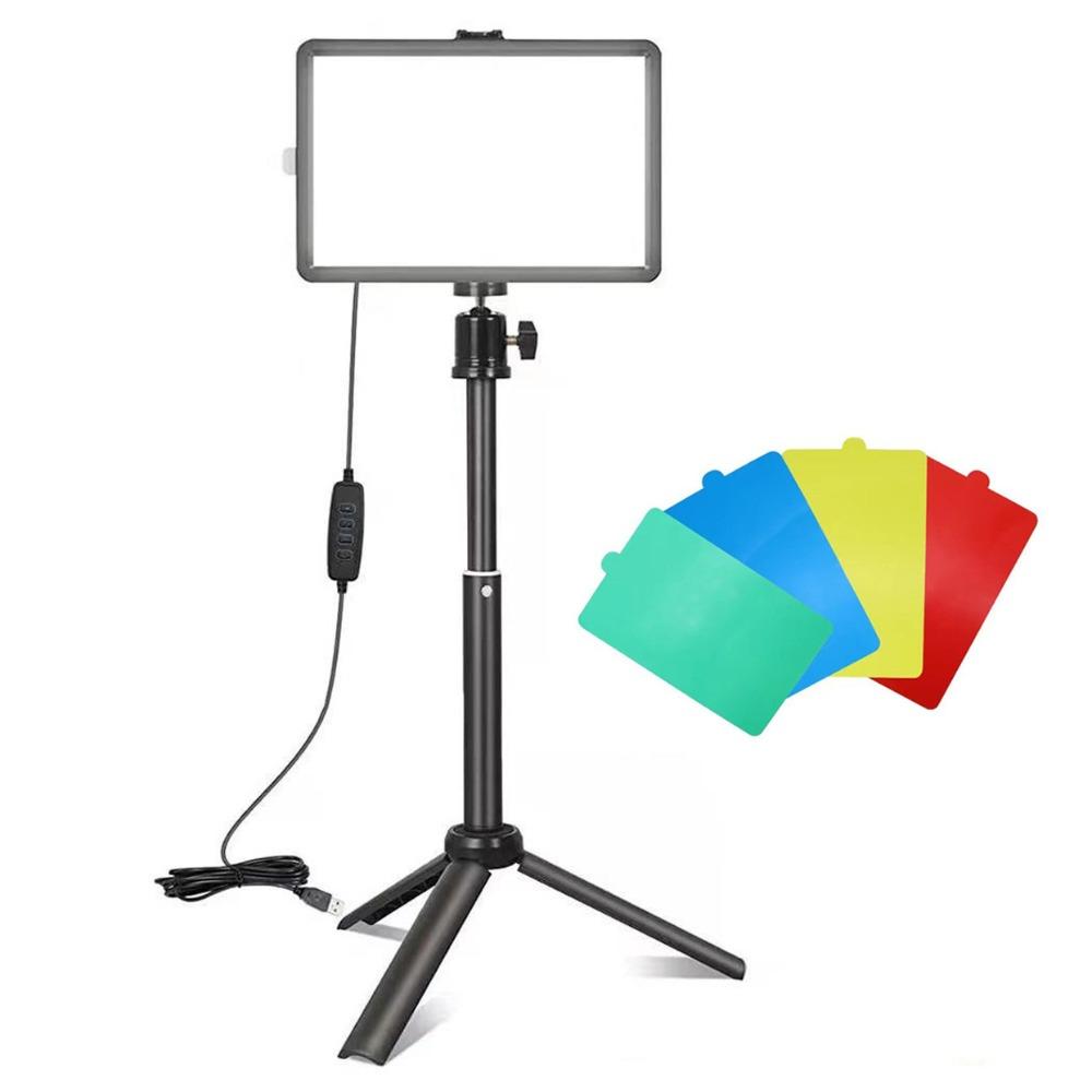 With Tripod LED Photography Video Light 4 Color Cards Photography LED Light  Toning