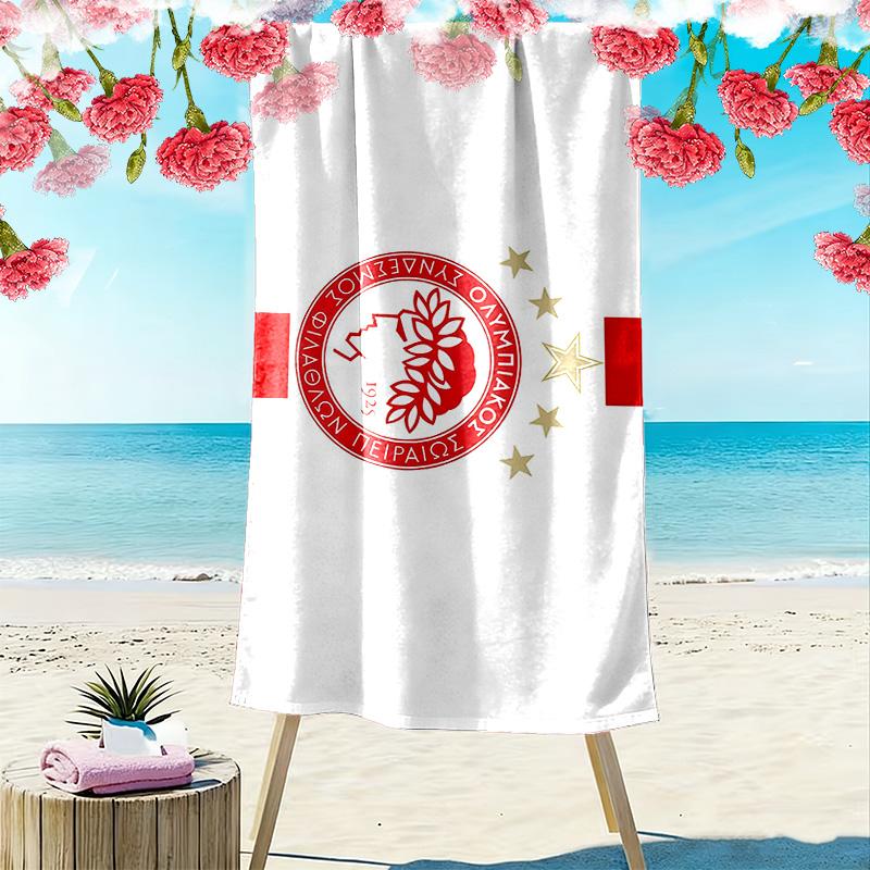 Пляжное полотенце с принтом Olympiacos CFP, большое, мягкое, быстросохнущее, для пляжа, кемпинга, плавания