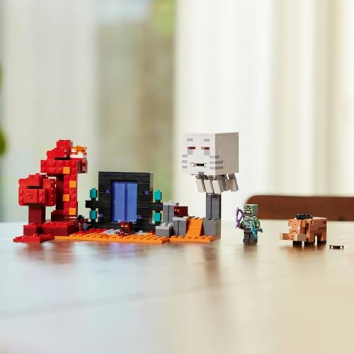 LEGO Minecraft Battle of the Nether Portal Игрушка Подарок на День Рождения Блок 10 Лет Minecraft Товары 21255