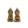 2pcs Copper Little Baby Buddha Statue Miniature Figurine Home Decoration Car Keychains Brass Teahouse Backpack Gifts