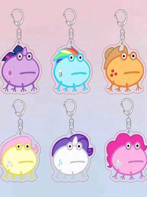 1 шт. Милый, забавный акриловый брелок в виде лягушки «Мой маленький пони», персонажи Сумеречная Искорка, Радуга Дэш, Пинки Пай, Флаттершай, подходит для ключей, украшений,