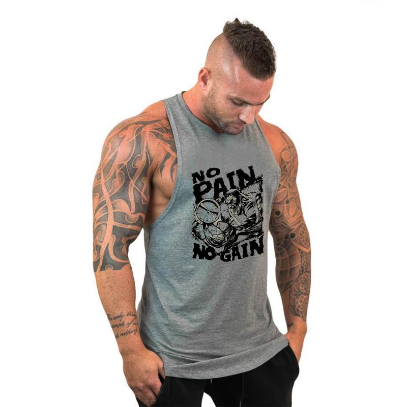 Men’s Loose Fit Cotton Sports Tank Top for Fitness and Basketball