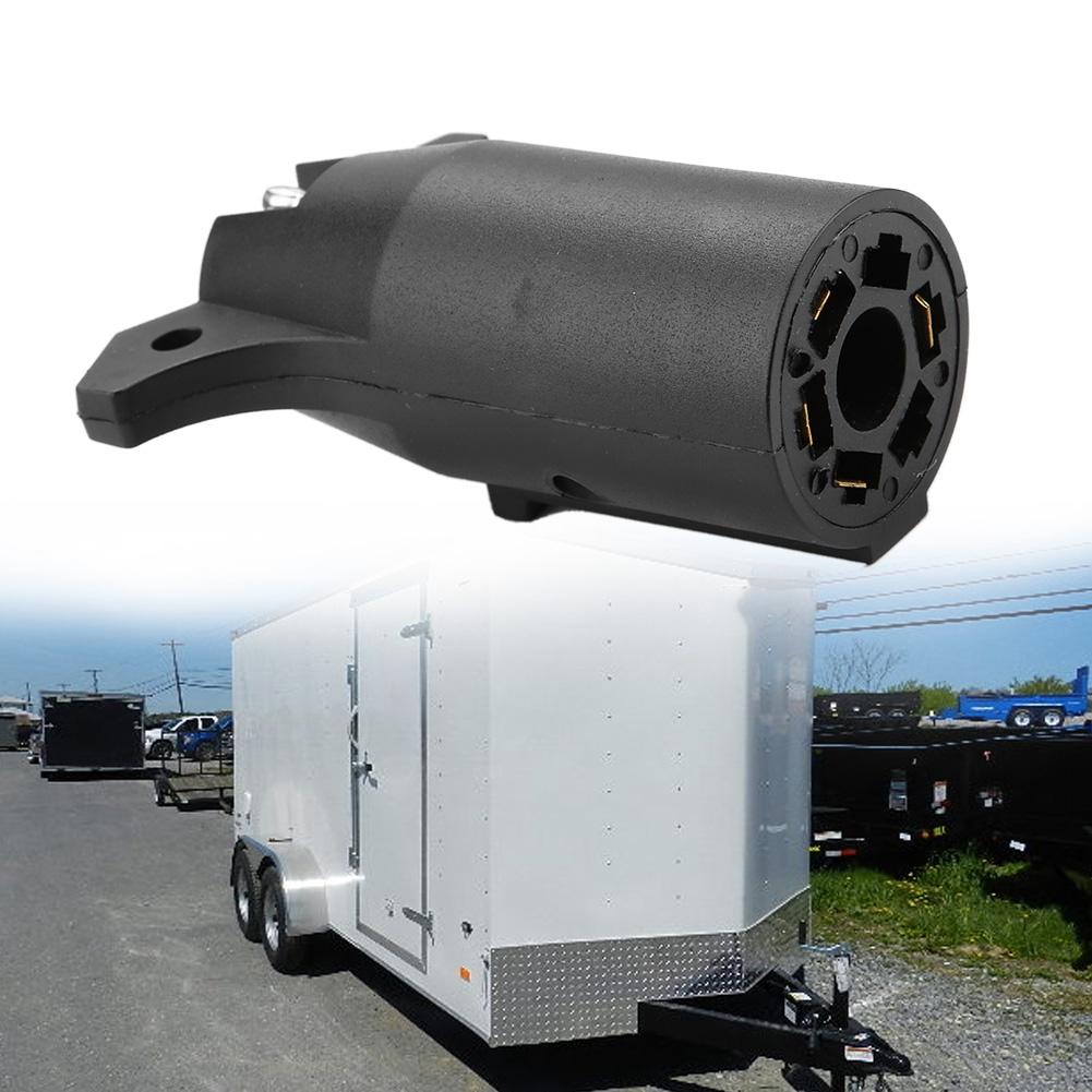 7 Way To 4 Way Flat Blade Trailer Towbar Towing Socket Plug Adapter Connector 12V US Plug