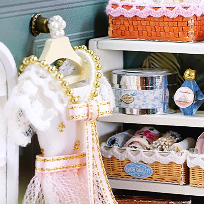 Wood Atelier Insert Candy Shop Model Dollhouses with Light Unique Craft Build Your Own Shop Model Craft