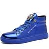 Fashion Autumn Men's Sneakers Street Casual Shiny Men Designer Shoes Luxury Glitter Blue High Top Sneakers For Men Big Size 47